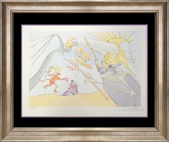 Salvador Dali Original Lithograph Fables of Fontaine Limited Edition Hand signed and numbered. (Le