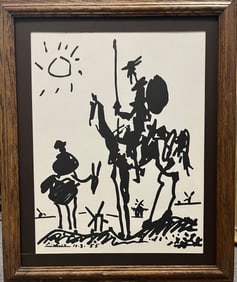 Pablo Picasso. Don Quixote & Sancho. Vintage Original Lithograph. Great Condition. 22 x 18.5 inches.