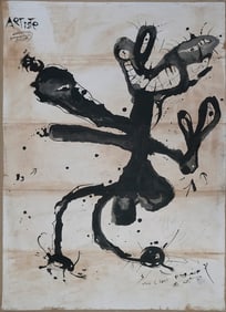 Joan Miro Original Drawing ink on paper Hand signed  28x20 inches