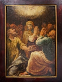 Gerolamo Romano called II Romanino   12.5x8.25 image size  oil on wood panel.