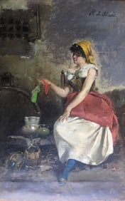 Eugene de von Blaas  oil and canvas   28 x 18 cm. p