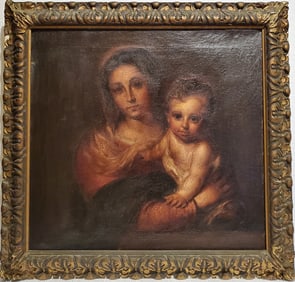 Virgin of the Napkin by Murillo - painted in 1930 by Spanish artist Jose Dabrio Perez  (1900-1973)