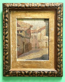 FECHIN NICOLAI IVANOVICH OLD PAINTING SIGNED N FECHIN VILLAGE STREET POSSIBLY RUSSIAN ARTIST FECHIN
