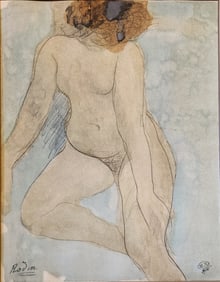 AUGUSTE RODIN: NAKED SEATED,ENGRAVING
