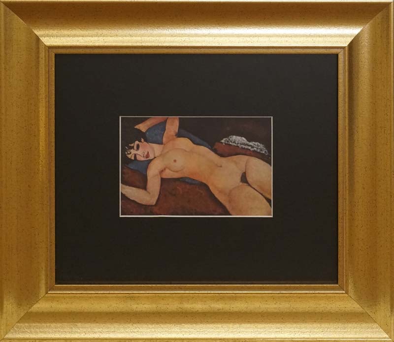 Modigliani Lithograph after Modigliani: Modigliani lithograph after Modigliani from 1969 Approx 24x20 inches Custom framed and includes certificate