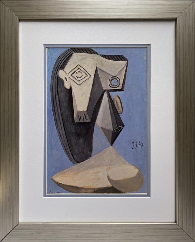 Pablo Picasso color Plate Lithograph from 1970: Pablo Picasso color plate Lithograph from 1970 and signed in the plate. Custom framed and includes documentation. Approx 22x20 inches.