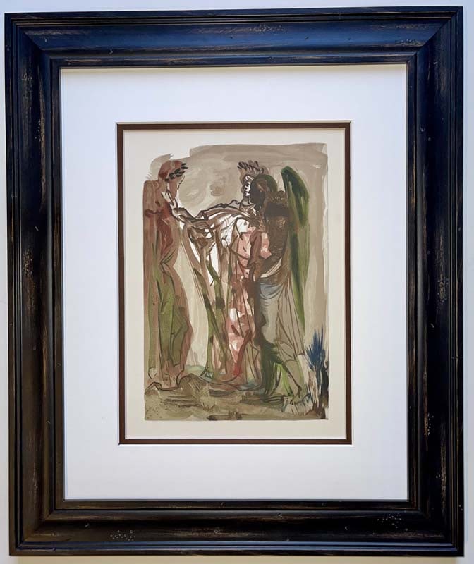 Salvador Dali Wood cut Divine Comedy 1964: Original Wood Cut from 1964 Salvador Dali This is approx 22x20 inches Custom Framed and includes certificate of authenticity