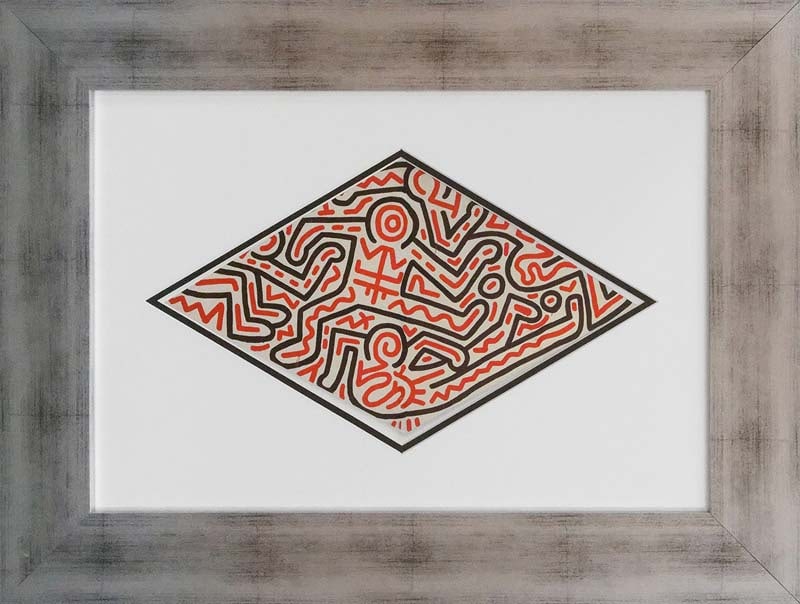 Keith Haring Lithograph: Keith Haring Lithograph approx 26x20 inches Custom framed and includes certificate