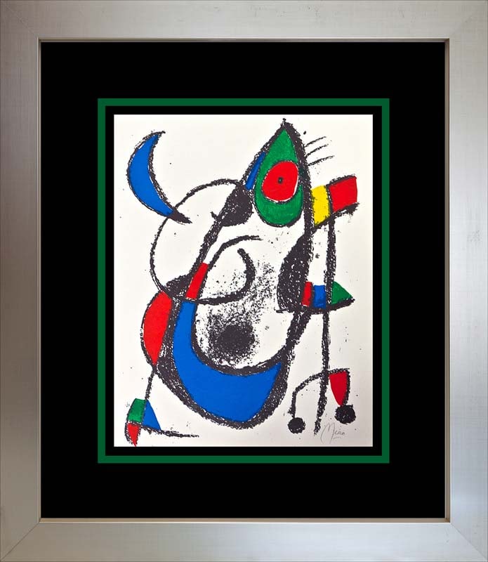 Joan Miro Original Lithograph hand signed by the artist.: Joan Miro Hand Signed Original Lithograph. This lithograph is hand signed by the artist. Approx 24x20 inches and includes certificate of authenticity. Custom framed.