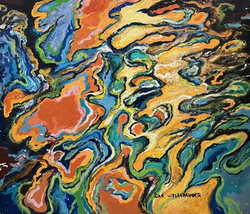 Original oil on wood Pallete Painting No 2 - Venice Canal oil on wood panel 1984.: Pallete Painting No 2 - Venice Canal oil on wood panel 1984. Dan Wiesendanger 42 x36 inches image size. One of a kind original