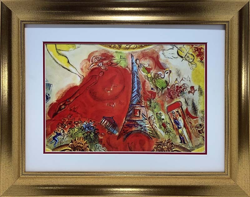 Marc Chagall Hand signed Lithograph from 1974: Marc Chagall 1974 Lithograph Hand signed by the artist. Approx 26x20 inches Includes certificate Custom framed
