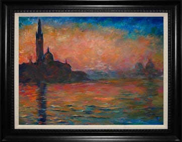 Claude Monet Venice at Dusk Claude Monet Hand Embellished on canvas