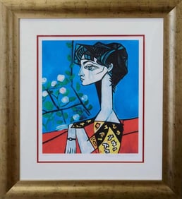 Pablo Picasso  Limited edition Lithograph Jacqueline With Flowers Collection Domaine