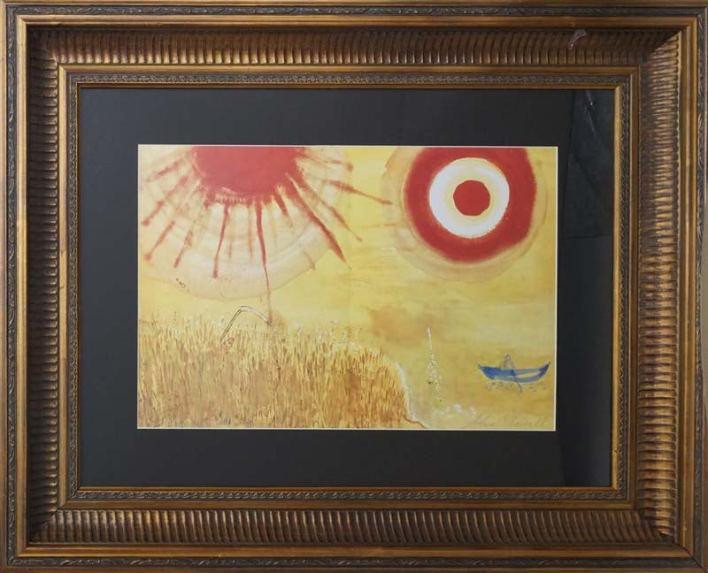 Marc Chagall lithograph hand signed: Marc Chagall Lithograph from 1977 Hand signed by Marc Chagall. Approx 26x22 inches Custom framed and includes certificate