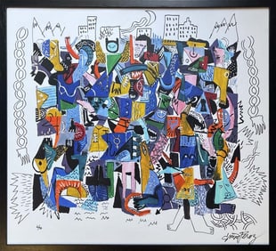 Gino Perez Conquered Land. Mixed Media Original on canvas 32" x 30"