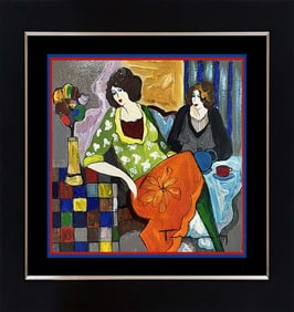 Tarkay Original mixed media on wood panel