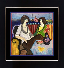 Tarkay Original mixed media on wood panel