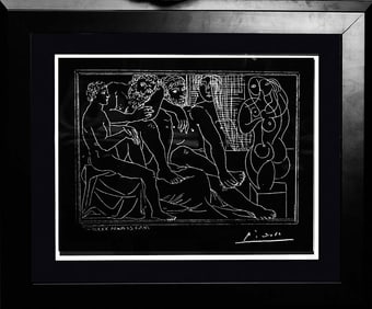 Pablo Picasso Limited Edition Drawing en Verso After Pablo Picasso