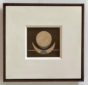 Milton Dacosta. Variações Sobre Formas Lunares 1954 Gouache on board  Signed