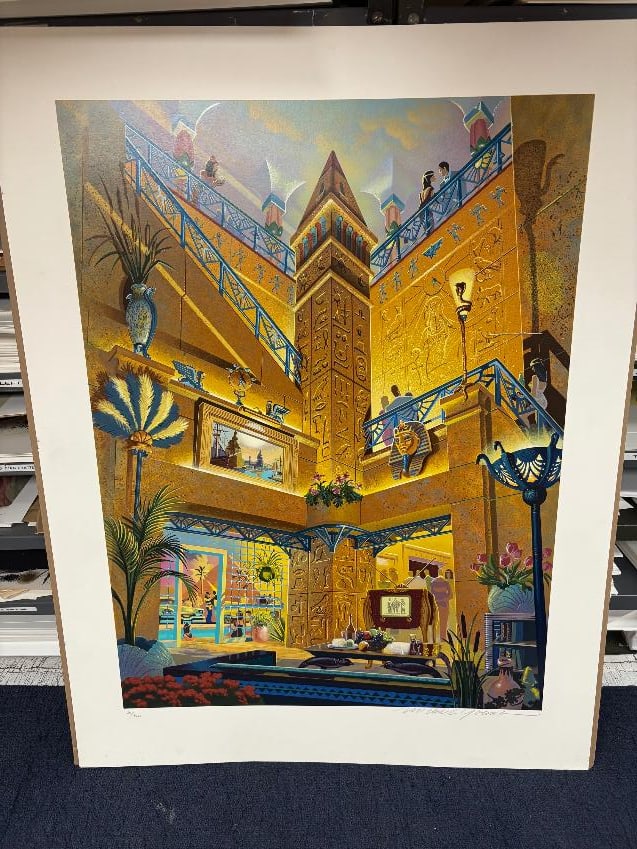 Michael Young Limited Edition Serigraph Treasures of the Nile: Michael Young serigraph limited edition Treasures of the Nile hand signed and numbered 1992 34x26 inches image size Incudes certificate of authenticity.