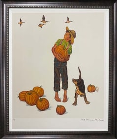 Norman Rockwell Limited Edition Lithograph Encore Edition Autumn Harvest  Artist Proof Includes