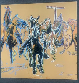 Andy Warhol Indian War Party  1986 Silkscreen 36 x 36 inches Serigraph