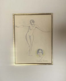 Paul Emile Pissarro crayon pastel niue et portrait Original