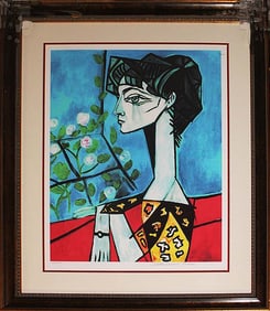 Pablo Picasso Limited Edition Jacqueline With Flowers after Pablo Picasso Collection Domain