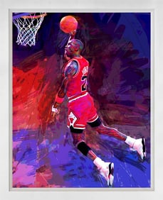 MJ Michael Jordan Chicago Bulls Mixed Media on canvas by David Lloyd Glover