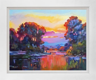 Serenity at Malibu Creek Limited Edition Hand embellished on canvas David Lloyd Glover