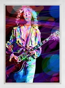 Peter Frampton Mixed Media on canvas by David Lloyd Glover