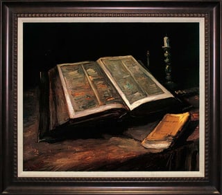 Vincent Van Gogh Still Life with Bible  Limited Edition-on canvas Hand embellished on canvas