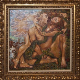 Mixed media original on canvas by Arina Adam and Eve