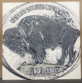 Andy Warhol Buffalo Nickel Serigraph 1986 36x36 inches Silkscreen