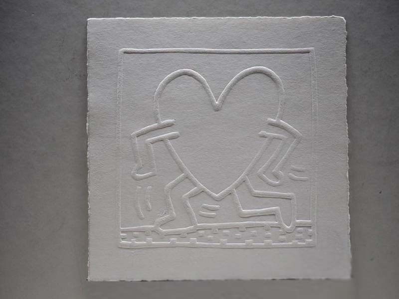 Keith Haring The Running Heart embossed engraving (1 of 2)