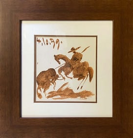 Pablo Picasso Original Lithograph from 1961 Dated 1959 by the artist. Paris. Custom framed Toros y