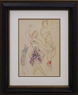 Marc Chagall Original Lithograph from the Ballet 1970: Marc Chagall Original Lithograph from the Ballet 1970. Approx 24x20 inches. Custom framed includes certificate