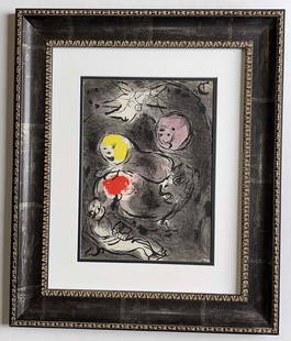 Marc Chagall Daniel and the Lions Den. Lithograph from 1970: Marc Chagall Daniel and the Lions Den. Lithograph from 1970 This is approx 22x20 inches Custom Framed and includes certificate of authenticity