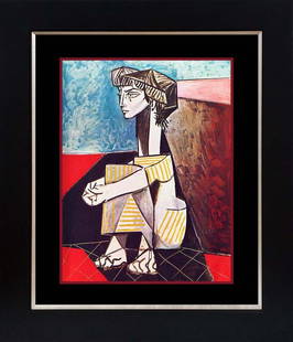 Pablo Picasso Color Plate Lithograph from 1969: Pablo Picasso color plate lithograph from 1969 Approx 24 x 20 inches Custom framed and includes certificate.