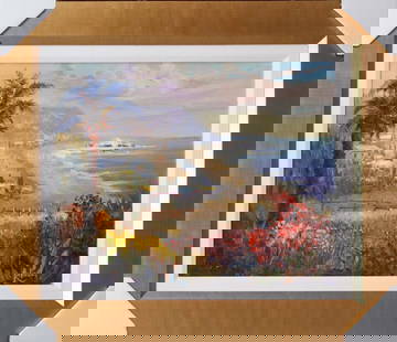 Rafael Maniago original oil on canvas: Rafael-Original Oil on archival canvas. Hand signed by the artist. One of a kind. Includes certificate of authenticity. Custom framed. Approx. 22x25. Rafael is one of the more sought emerging