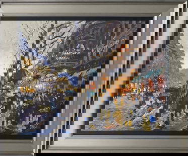 Michael Schofield Paris Hand embellished on canvas: Michael Schofield Hand embellished on canvas Hand signed by the artist. Approx 18 x24 image. Includes certificate. Custom framed. This work was purchased directly from the artist.