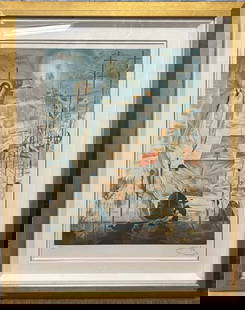 Salvador Dali Discovery of America: Discovery of America Limited Edition Lithograph Hand signed and numbered Approx 30x24 inches image size Includes certificate.