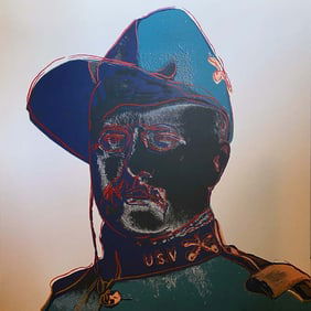 Andy Warhol Screenprint Teddy Roosevelt 1986 from the Cowboys and Indians Suite Serigraph