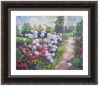 Blossom Lane Original mixed media on canvas by David Lloyd Glover