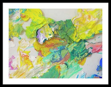 Lemon Lime Abstract Original mixed media on canvas by David Lloyd Glover