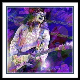 Tommy Bolin Original mixed media on canvas by David Lloyd Glover
