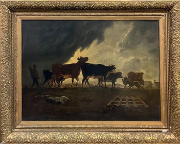 E.J. Garbell from 1886 oil on canvas Hand signed by the artist. Hand signed E.J. Garbell 1886