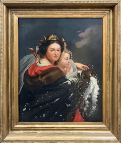 Original oil on canvas Mother and Child