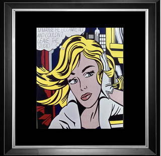 Roy Lichtenstein Serigraph from 1965: Roy Lichtenstein serigraph from 1965. Approx 24x20 inches. Custom framed. Includes documentation.