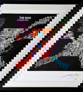The Who by Alan Aldridge: The Who Limited Edition on paper by Alan Aldridge. Hand signed and numbered by Alan Aldridge. Approx 30x26 inches. The work was purchased directly from the artist. Custom framed and includes